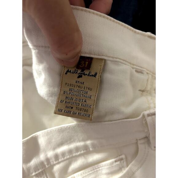 7 For All Mankind Jeans, White, Straight Legged, Size 31 - Picture 3 of 6